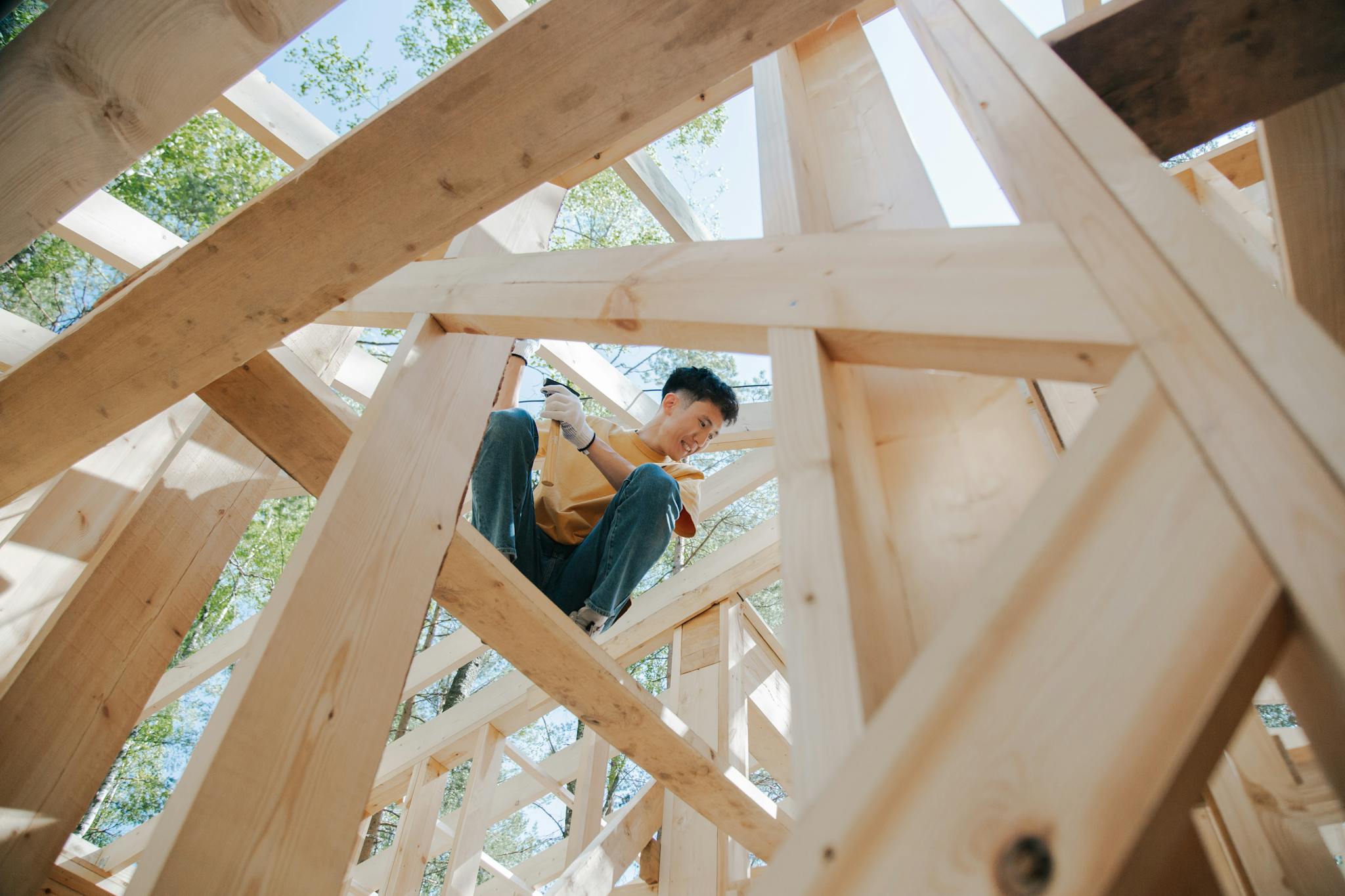 A Man Working at a Construction Site